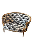 Black and White Peacock Settee