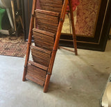 Vintage Standing Bamboo Magazine Rack
