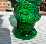 Green Glass Sculptural Man Decanter