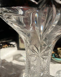 Set of 3, 1970s Crystal Collection of Palm Tree Vase and Candlestick Holders