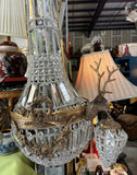 Gold Deer Head Stag Crystal Sconces- A Pair