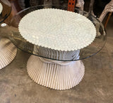 1970s McGuire White Wheat Side Table