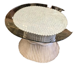 1970s McGuire White Wheat Side Table