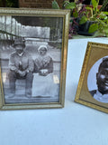 Trio of Small Gold Picture Frames With Vintage Photos