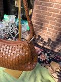 Brown Woven Leather Nine West Hand Bag