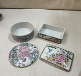 Pair of Floral Ceramic Boxes