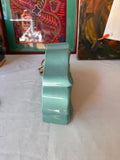 Art Deco Teal Ceramic Detailed Table Clock