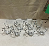Collection of Small Glass Cups With Silver Handles- Set of 10