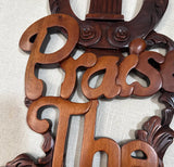 Wooden Hand Carved "Praise the Lord" Wall Hanging