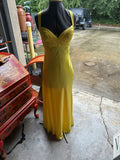 Vintage Aiden Mattox Yellow Silk Dress