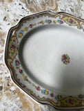 1970s Ceramic Oval Platter With a Floral Rim