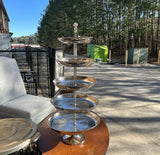 Large Silver Hand Hammered 5-Tier Caddy