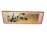 Wooden Framed Gold Asian Silkscreen