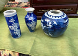 Instant Collection of Blue and White Round and Skinny Vases- Set of 3