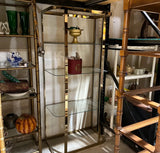 Vintage Art Deco Gold and Glass Bookcase