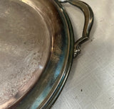 Pair of Large Round Silver Etched Serving Trays