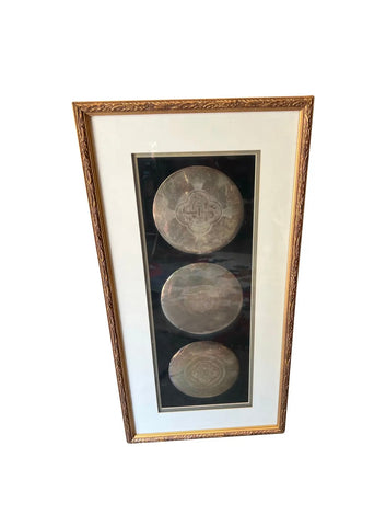 Christogram Framed Brass Medallions