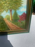 Framed Foliage and Path Landscape Painting, Signed by the Artist