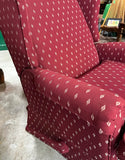 1970s Red Covered Reclining Rocking Chair