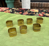 Collection of Square Brass Napkin Rings- Set of 7