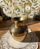 Intricate Brass Vase Hand Hammered Details