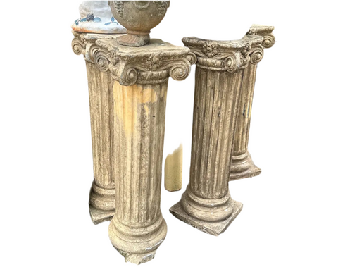 Set of 4 Concrete Outdoor Pedestals