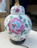 Pink Peony Ming Shaped Petite Lamp