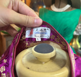 90's Purple Silk Qipao Style Asian Shirt, Size L