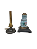 Pair of Brass Oil Lamps, Eimer and Amend