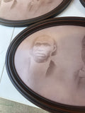 Trio of Round Frames With Vintage Style Prints
