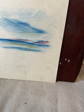 Color Pencil Drawing Seascape of Boat