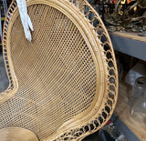 Large Vintage Boho Chic Sturdy Wicker Intricate Peacock Chair