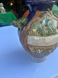Large Ceramic Vintage Jar With Frog Details- Condition Issue