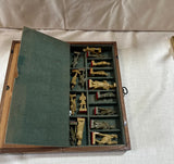 Foldable Wooden Chess Set With Marble Pieces *2 Chess Pieces Missing*