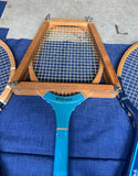 Collection of Vintage Wilson Tennis Rackets With Blue Accents