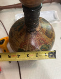 Vintage Wooden Italian Decanter With Paper Mache Accents