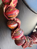 Vintage Beaded Necklace With Ribbon