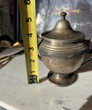 Small Silver Trophy Style Catchall With Matching Lid