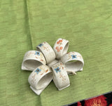 Collection of Ceramic Floral Japanese's Napkin Rings- Set of 6