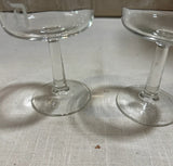 Pair of Small "D" Monogrammed Champagne Glasses