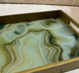 Geode Agate Gold Decorative Tray