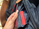 Tan Stripped Tommy Hilfiger Tote Bag