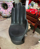 Large Black Plastic Hand Chair With Cushion