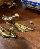 Pair of Solid Brass Equestrian Style Wall Hooks