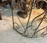 Vintage Metal Demilune Detailed Console Table