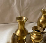 Gold Candleholders on Attached Tray