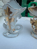 Pair of Gold and White Ceramic Vases