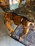 Vintage Syroco Detailed Mirror and Console Table With Stone Top Set