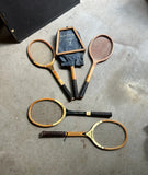 Vintage Collection of Miscellaneous Wooden Tennis Rackets With Guard and Cover
