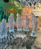 Vintage Glass Miniature Nativity Christmas Set